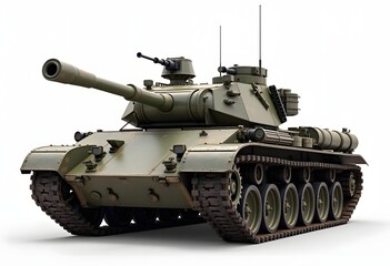 Military tank isolated on white background
