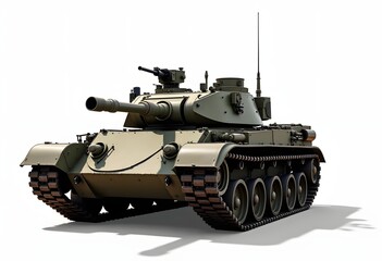Military tank isolated on white background
