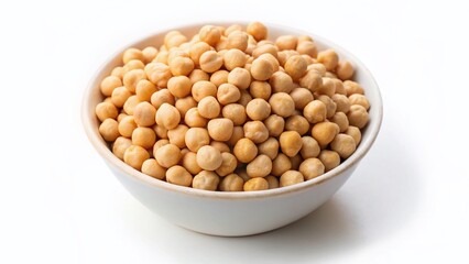 Aerial View of Raw Chickpeas in White Bowl – Organic Legumes, Healthy Food