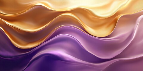Obraz premium Blurred gold violet gradient background, light wave texture, album art, high-contrast edges, Generative AI