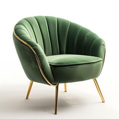 elegant velvet armchair with gold legs