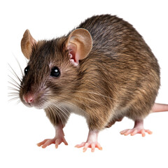 rat standing isolated on white transparent background