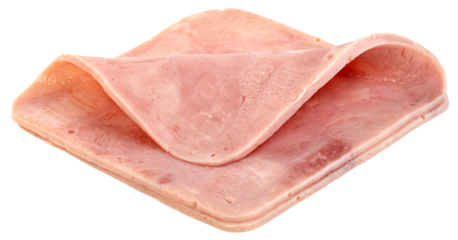 Ham slices isolated