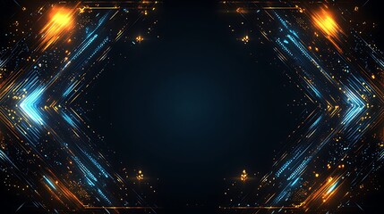 Fototapeta premium Abstract glowing lines form a futuristic frame