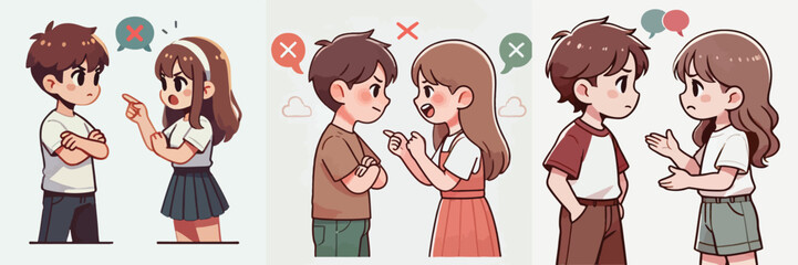 vector of children arguing