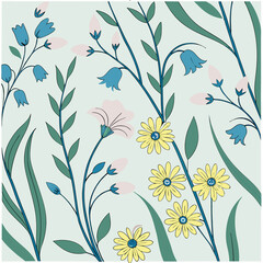 seamless floral pattern with flowers
