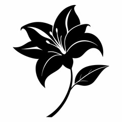 Lily Serenity black silhouette vector