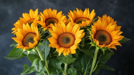 Obraz premium A vibrant bouquet of sunflowers.