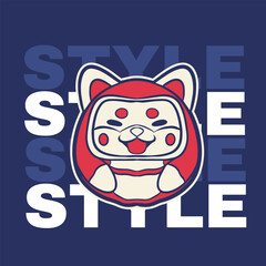 Japanese Illustration style daruma doll