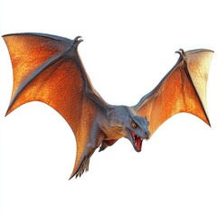 Naklejka premium A colorful, fantasy-style dragon flying with its wings spread wide.