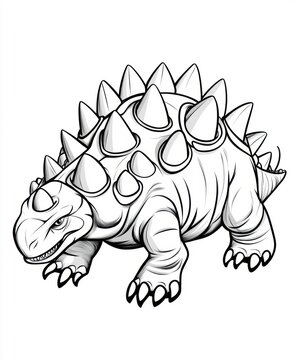 black and white stegosaurus dinosaur drawing clip art preview