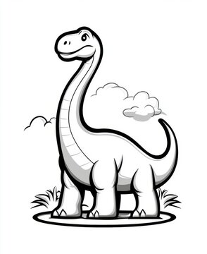 Cute Cartoon Saltasaurus Coloring Page for Kids to Enjoy and Create