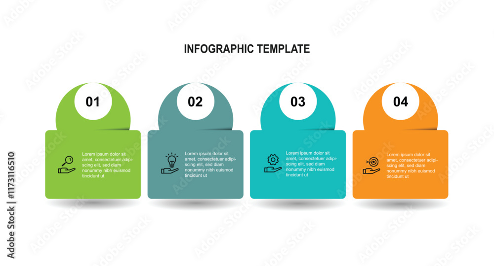 Leinwandbilder Vector banner infographic template. 4 step table process suitable for business information and web presentation 