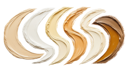 A spectrum of creamy shades showcasing various skin tones ideal for makeup artistry and cosmetic applications.