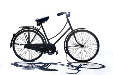 Fototapeta premium Silhouette of a bicycle on a white background