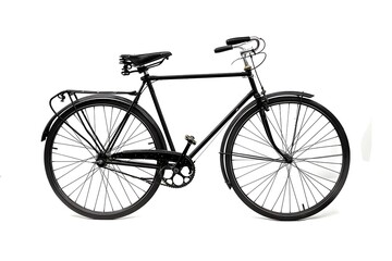 Fototapeta premium Silhouette of a bicycle on a white background