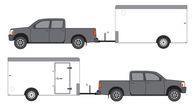 Pickup and Box Trailer