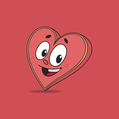 Smiling Heart Cartoon Valentine's Day