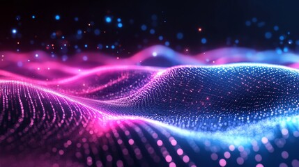 Abstract Digital Neon Fluid, Generative AI