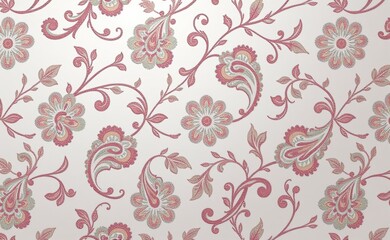 A luxurious silk fabric draped with a vibrant paisley pattern showcasing rich colors and intricate details