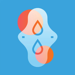 Menstrual eco pad glassmorphism illustration. Transparency blur elements. Ui layered design.