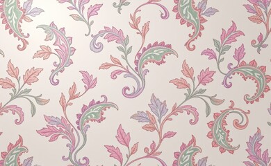 A luxurious silk fabric draped with a vibrant paisley pattern showcasing rich colors and intricate details