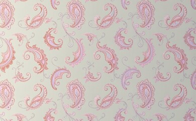 A luxurious silk fabric draped with a vibrant paisley pattern showcasing rich colors and intricate details