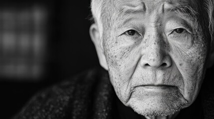 Portrait of an elderly Asian man.