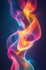 Obraz premium Abstract Gradient Colorful Light Waves, Generative AI