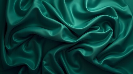Obraz premium Emerald Green Silk Drapery: Luxurious Texture and Deep Color