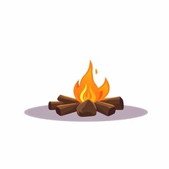 Campfire Illustration: A vibrant illustration of a campfire, crackling with warmth and inviting a sense of adventure. Perfect for your outdoor, camping, or nature-themed projects. 