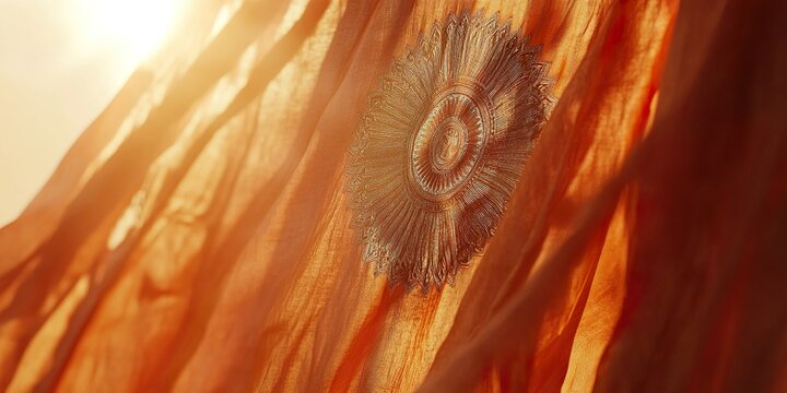 Majestic Ashoka Chakra Flutters in the Wind, a Symbol of India's Pride