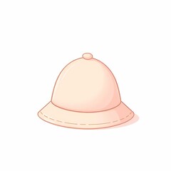 Pastel Pink Bucket Hat: A charming illustration of a light pink bucket hat, perfect for summer fashion and lifestyle designs.  The simple.