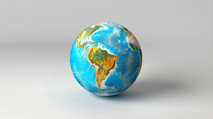 Fototapeta premium Detailed High-Resolution Globe Highlighting Earth's Continents and Oceans with Realistic Lighting and Depth
