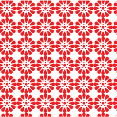 seamless pattern with red flowers