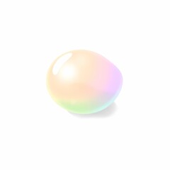 Obraz premium Shimmering Iridescent Bubble: A single, perfectly round bubble floats against a clean, minimalist background, its iridescent surface catching the light and reflecting a vibrant spectrum of colors.