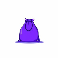 Purple Sack of Mystery: A vibrant purple sack with a simple, yet intriguing design. It's perfect for representing mystery, treasure, or a playful sense of anticipation.  