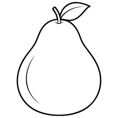 Pear line art art vector