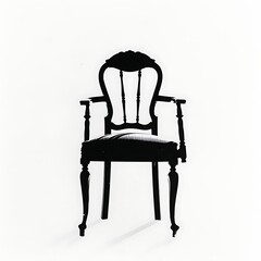 Silhouette of a chair with a backrest on a white background