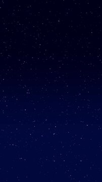 starry night sky, glowing and shiny stars on dark blue background animation, space and universe twinkle stars social media vertical motion background	