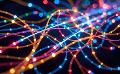 Fototapeta premium A mesmerizing visualization of fiber optic cables connecting
