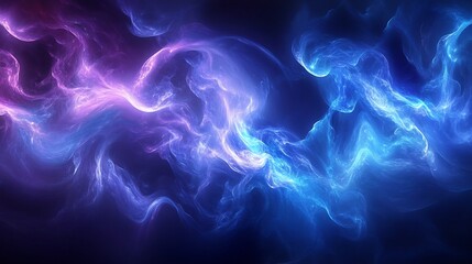 Obraz premium Abstract Cosmic Nebula: A Symphony of Blue and Purple Hues