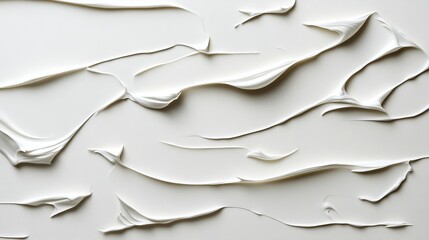 Whimsical White: Abstract Strokes of White Paint on Canvas, Minimalist Art, Abstract Art,...