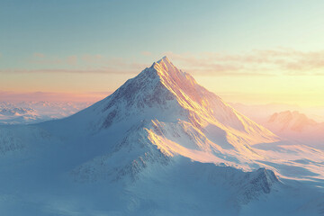 Naklejka premium Dynamic mountain scene showcasing nature's beauty at dawn
