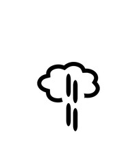 Cloud drizzle illustration black line on white background