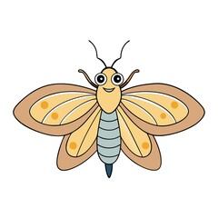 Cute Cartoon Butterfly Illustration, Happy Insect Design
