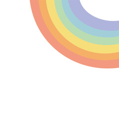 Fototapeta premium Colorful pastel rainbow corner border frame template. Suitable for poster, flyer, card. Flat decorative vector design isolated illustration.