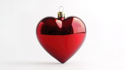Obraz premium classic red heart shaped Christmas bauble, perfect for festive decor