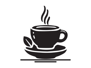 Obraz premium Coffee cup silhouette, Cup and coffee icon vector.on white background