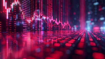 Abstract stock market chart with an upward trend.  